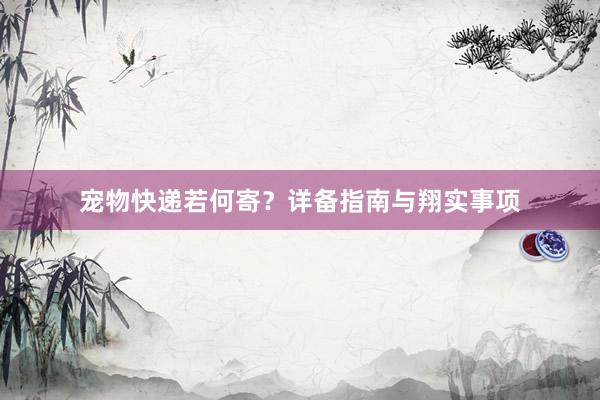 宠物快递若何寄？详备指南与翔实事项